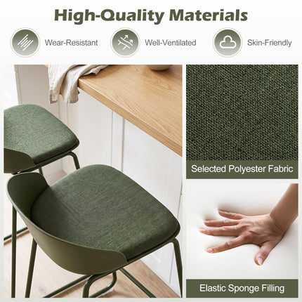 Counter Height Bar Stools Set of 4 with Curved Backrest
