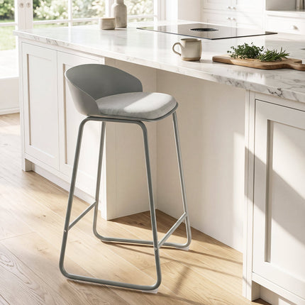 Counter Height Bar Stools Set of 4 with Curved Backrest