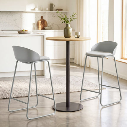 Counter Height Bar Stools Set of 4 with Curved Backrest