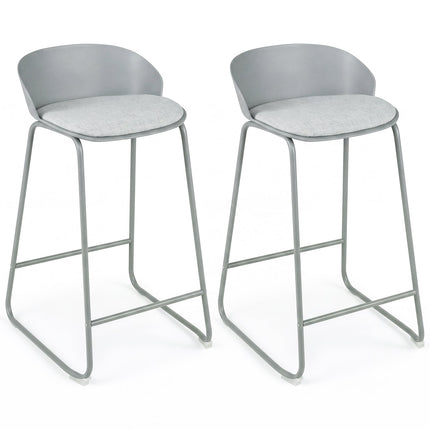 Counter Height Bar Stools Set of 4 with Curved Backrest