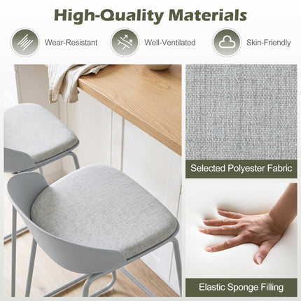 Counter Height Bar Stools Set of 4 with Curved Backrest