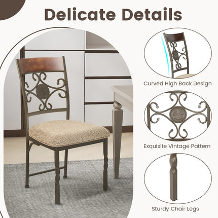 Dining Chairs Set of 4 with Cushioned Seats and High Back