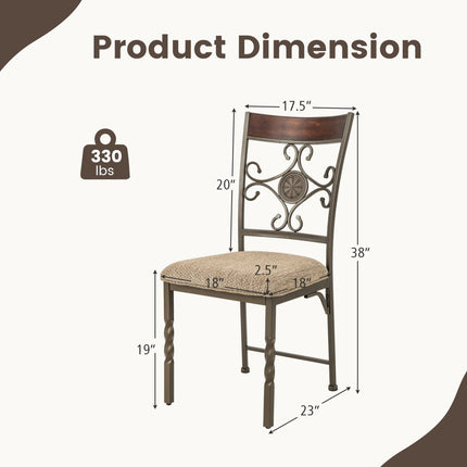 Dining Chairs Set of 4 with Cushioned Seats and High Back