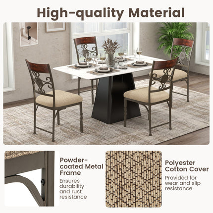 Dining Chairs Set of 4 with Cushioned Seats and High Back