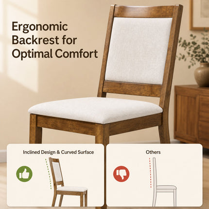 Upholstered Dining Chairs Set of 4 with Padded Backrest