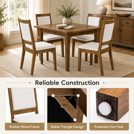 Upholstered Dining Chairs Set of 4 with Padded Backrest