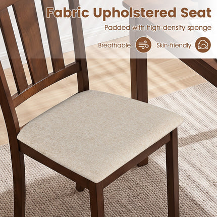 Wooden Dining Chairs Set of 4 with Padded Cushion Seats