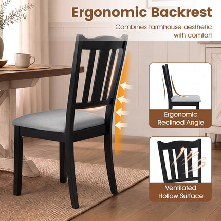 Wooden Dining Chairs Set of 4 with Padded Cushion Seats