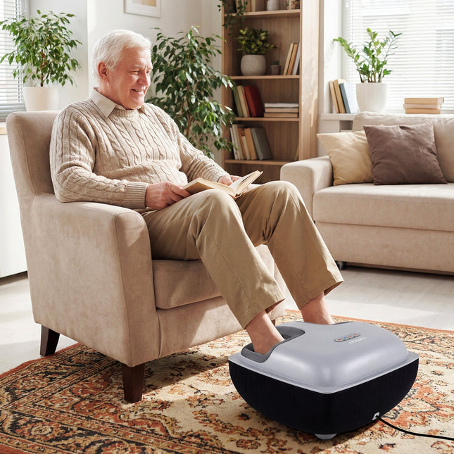 Shiatsu Foot Massager with 3-Level Deep Kneading and Air Compression