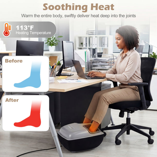 Shiatsu Foot Massager with 3-Level Deep Kneading and Air Compression