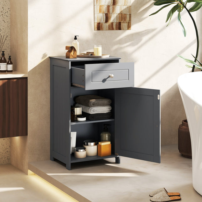 Single Door Bathroom Cabinet with Adjustable Shelf and Drawer