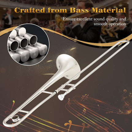 Slide Trombone for Beginners with Case and Shoulder Strap