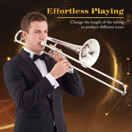 Slide Trombone for Beginners with Case and Shoulder Strap