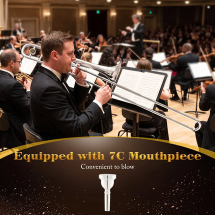Slide Trombone for Beginners with Case and Shoulder Strap