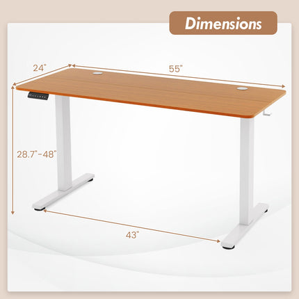 Standing Desk 55x24 Inch with Memory Height Settings