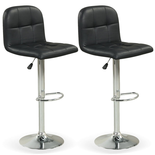 Swivel Bar Stools Set of 2 with Footrests and Metal Base