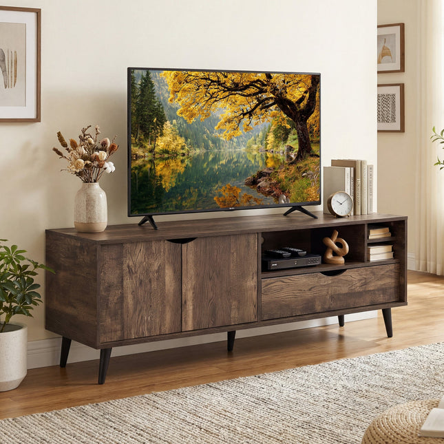 TV Stand for TVs up to 65 Inches Rustic Entertainment Center-Brown