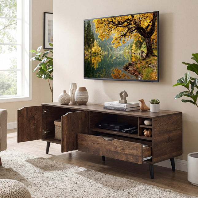 TV Stand for TVs up to 65 Inches Rustic Entertainment Center-Brown