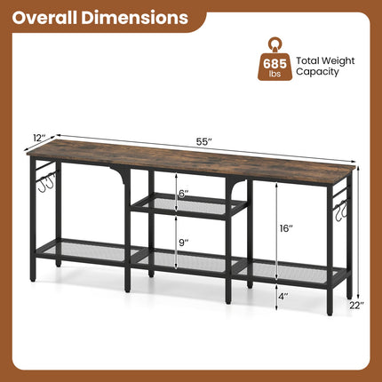 TV Stand for TVs up to 65 Inch with 3-Tier Open Shelves