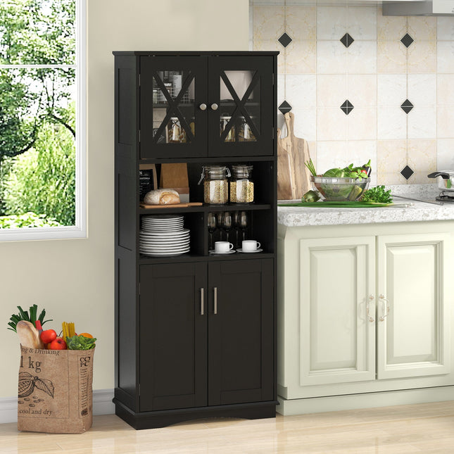 Tall Bathroom Cabinet Large Floor Storage Cabinet with Acrylic Doors and 3 Cubes
