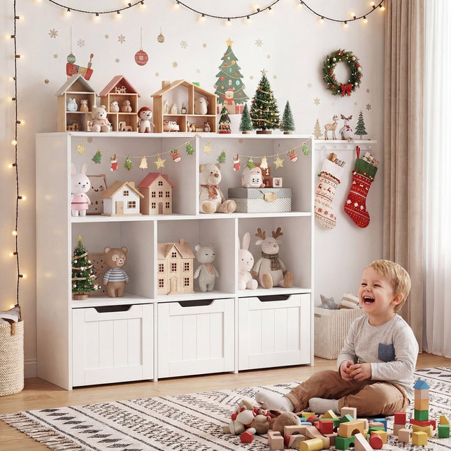 Kids Storage Organizer with 3 Drawers and 5 Cubbies