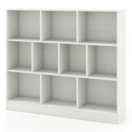 41 inches Wooden Toy Storage Organizer with 10 Cubes for Kids