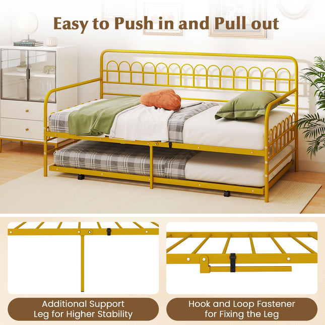 Twin Daybed with Curved Backrest and Armrests