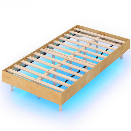 Twin/Full/Queen Size Floating Bed Frame with LED Lights for Bedroom