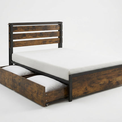 Twin Bed Frame with 4 Large Storage Drawers – Space