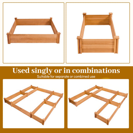 U-Shaped Wooden Raised Garden Bed - 5 Modular Planter Boxes