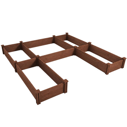 U-Shaped Wooden Raised Garden Bed - 5 Modular Planter Boxes