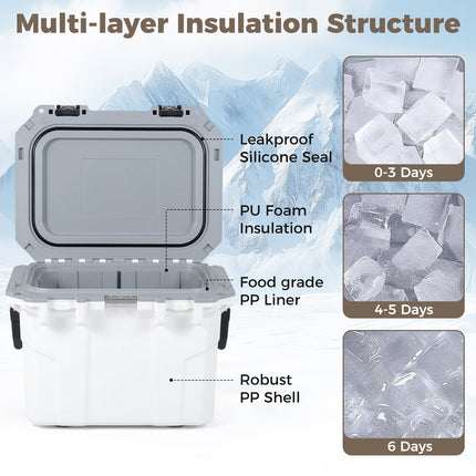 Ultra-Light Injection Molded Cooler 53 QT Hard Ice Chest