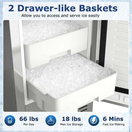 Under Counter Nugget Ice Maker with Timer & Self-Cleaning