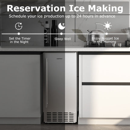 Under Counter Nugget Ice Maker with Timer & Self-Cleaning
