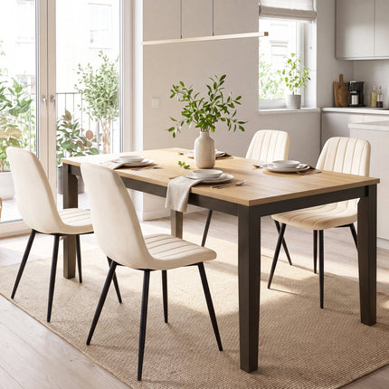Upholstered Dining Chairs Set of 4 with Metal Legs