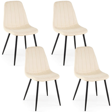 Upholstered Dining Chairs Set of 4 with Metal Legs