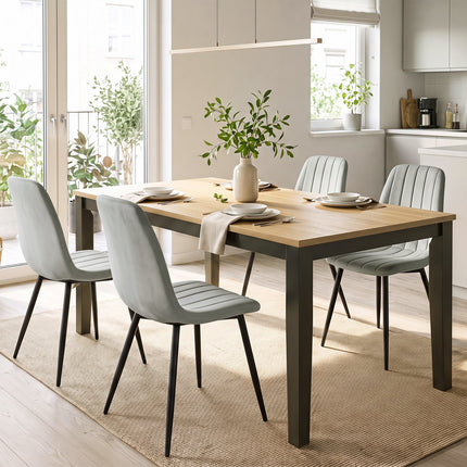 Upholstered Dining Chairs Set of 4 with Metal Legs