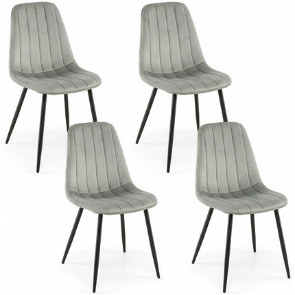 Upholstered Dining Chairs Set of 4 with Metal Legs