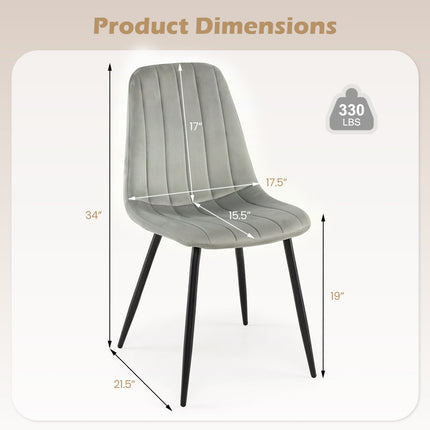Upholstered Dining Chairs Set of 4 with Metal Legs