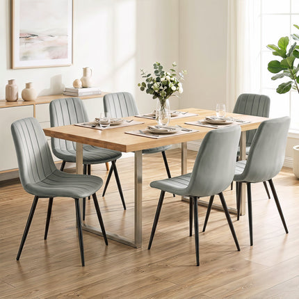 Upholstered Dining Chairs Set of 4 with Metal Legs