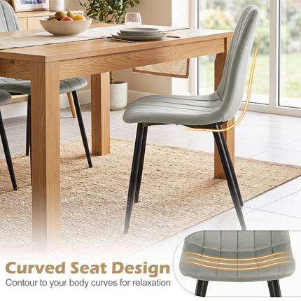 Upholstered Dining Chairs Set of 4 with Metal Legs