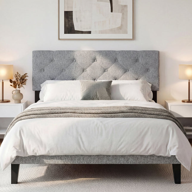 Upholstered Tufted Headboard Queen/Full Size with Adjustable Legs