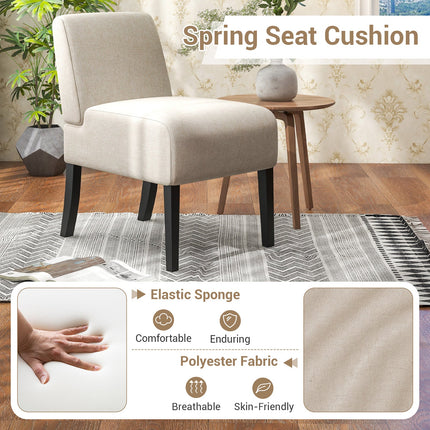 Upholstered Living Room Chair with Rubber Wood Legs