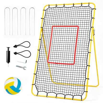 Volleyball Rebounder Net with 4 Adjustable Angles