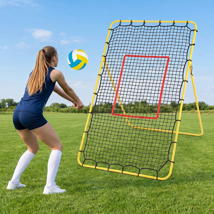 Volleyball Rebounder Net with 4 Adjustable Angles