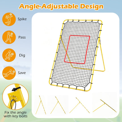 Volleyball Rebounder Net with 4 Adjustable Angles