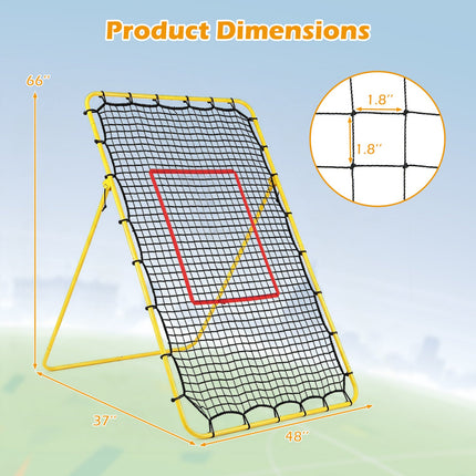 Volleyball Rebounder Net with 4 Adjustable Angles