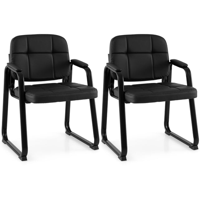 Waiting Room Guest Chairs Set of 4 Leather Office Reception Chairs