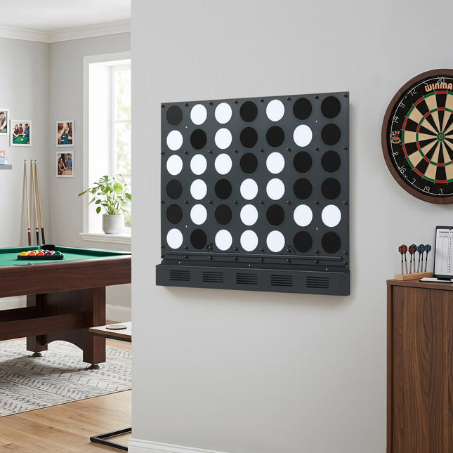 Wall-Mounted Connect 4 Game with Acrylic Discs