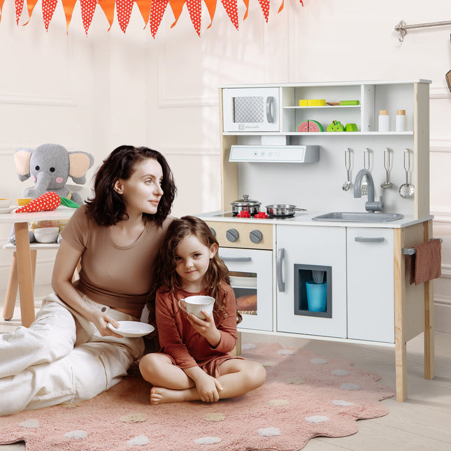 Wooden Pretend Play Kitchen Set for Toddlers